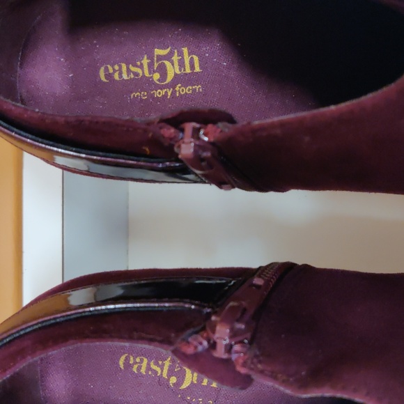 Ladies Beautiful Burgundy Suede Ankle Boots by East 5th - Picture 7 of 10